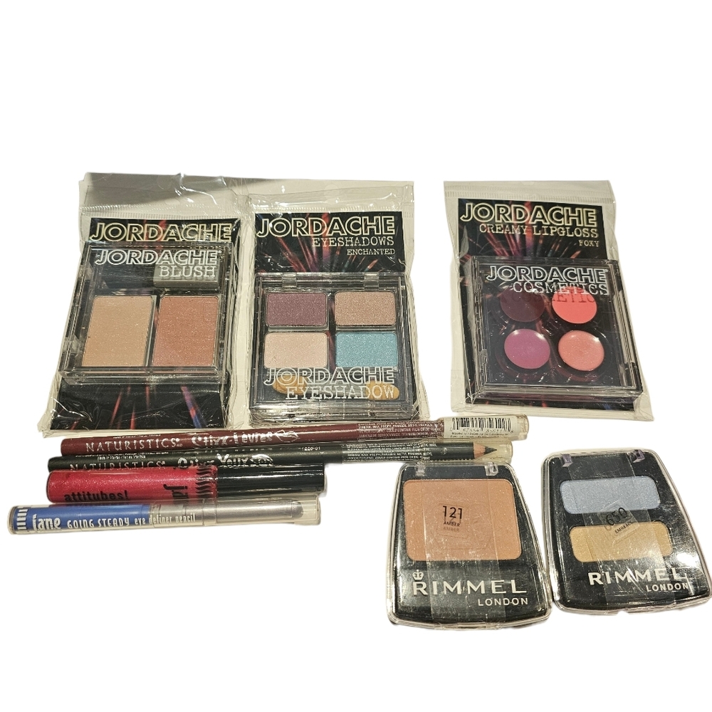 Assorted Makeup Lot 9 Pcs Jane Rimmel Jordache Eyeliner Lip Gloss Blush